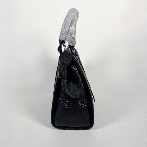 Verano Hill Katie Temperament Tote – Black Patterned Structured Bag - Picture 3 of 4